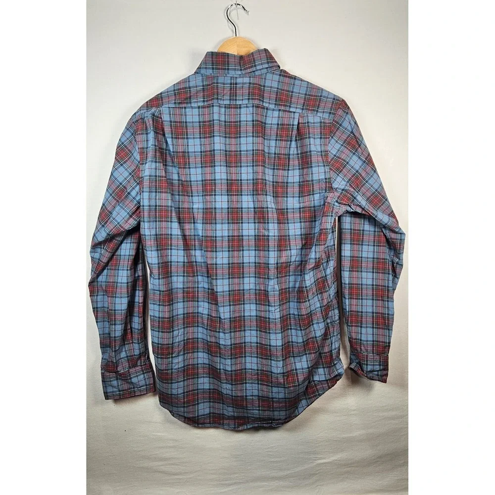 Polo Ralph Lauren Classic Fit Plaid Shirt Mens M Blue‎ Red Cotton Preppy